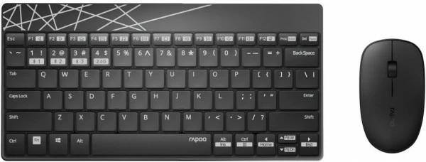 Rapoo 8000M Kabelloses Tastatur-Set Schwarz 1 Rapoo 8000M Kabelloses Tastatur-Set Schwarz