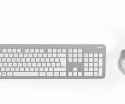 Hama KMW-700 Kabelloses Tastatur-Set Silber/weiß
