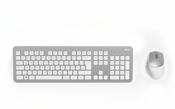Hama KMW-700 Kabelloses Tastatur-Set Silber/weiß 1 Hama KMW-700 Kabelloses Tastatur-Set Silber/weiß