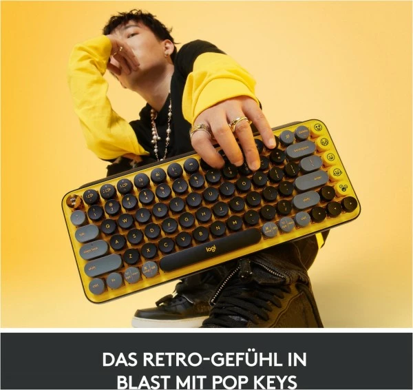 Logitech POP Keys (DE) Bluetooth Tastatur Blast/gelb 6 Logitech POP Keys (DE) Bluetooth Tastatur Blast/gelb – Bild 6