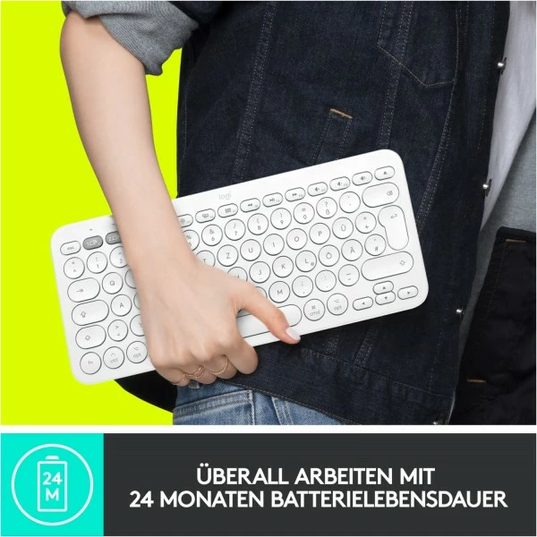 Logitech K380 (DE) Bluetooth Tastatur Off-white Für Mac 5 Logitech K380 (DE) Bluetooth Tastatur Off-white Für Mac – Bild 5