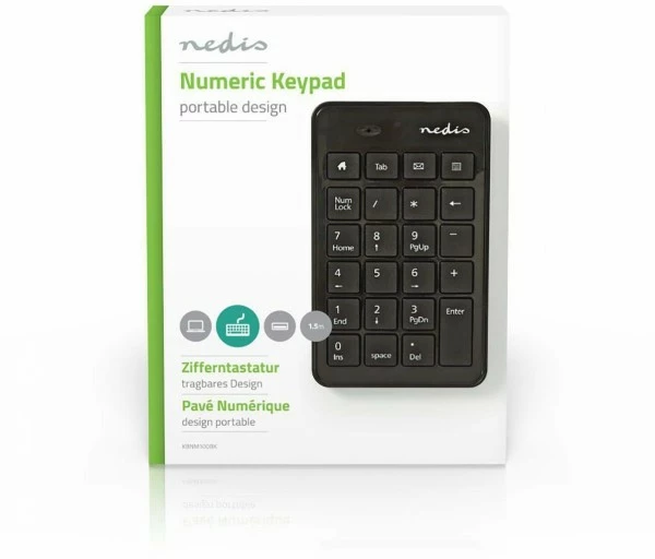 Nedis Kabelgebundene Numerische Tastatur Schwarz 3 Nedis Kabelgebundene Numerische Tastatur Schwarz – Bild 3