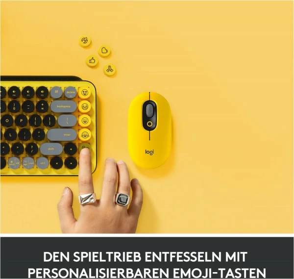 Logitech POP Keys (DE) Bluetooth Tastatur Blast/gelb 3 Logitech POP Keys (DE) Bluetooth Tastatur Blast/gelb – Bild 3