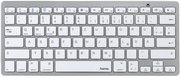 Hama KEY4ALL X510 Bluetooth Tastatur Silber/weiß 4 Hama KEY4ALL X510 Bluetooth Tastatur Silber/weiß – Bild 4