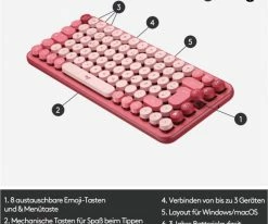 Logitech POP Keys (DE) Bluetooth Tastatur Heartbreaker/rose -PC Tastaturen Verkäufe b262bde4 5e0c 47b9 9f03 cef599c2f6b6 600x600