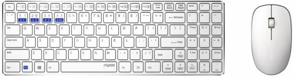 Rapoo 9300M Kabelloses Tastatur-Set Weiß 1 Rapoo 9300M Kabelloses Tastatur-Set Weiß